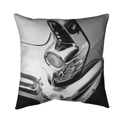 Beautiful chrome car - Black & White poly twill throw for – Throw Pillow Cover Only, Double-Sided Print, Insert Not Included
