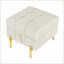 Repose-pieds avec rangement, banc d'entrée en cuir anti-rayures pour animaux de compagnie, beige touffeté | Pieds dorés en métal-1313901509
