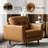 Camel Top Grain Leather Settee