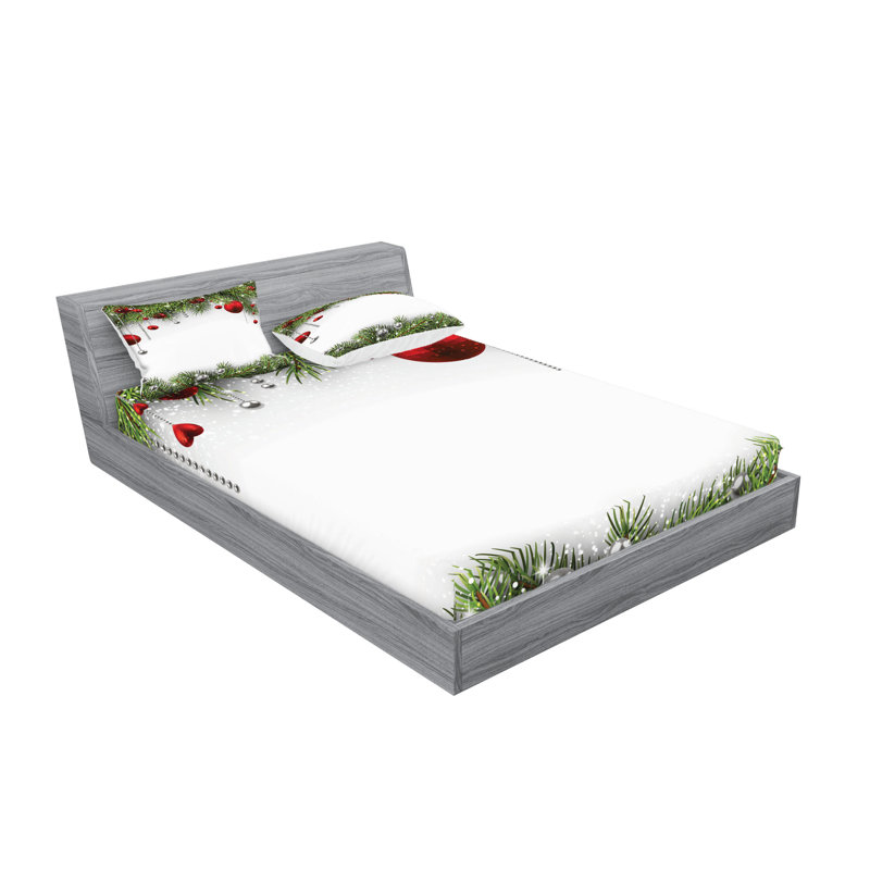 Multicolore drap-housse et coussin décoratif Ambesonne Christmas, Ensemble de draps pour lit double + 4 taies d'orei