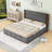 Minimalist Upholstered Platform Bed Frame with Wood Slat System-1869295524-1869295513