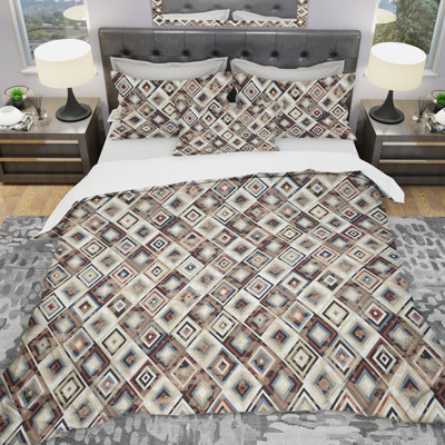 Ensemble de housse de couette à motif diamond designart