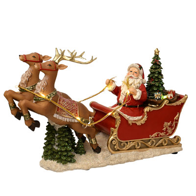 Regal Tidings Santa's LED Sleigh with Reindeer