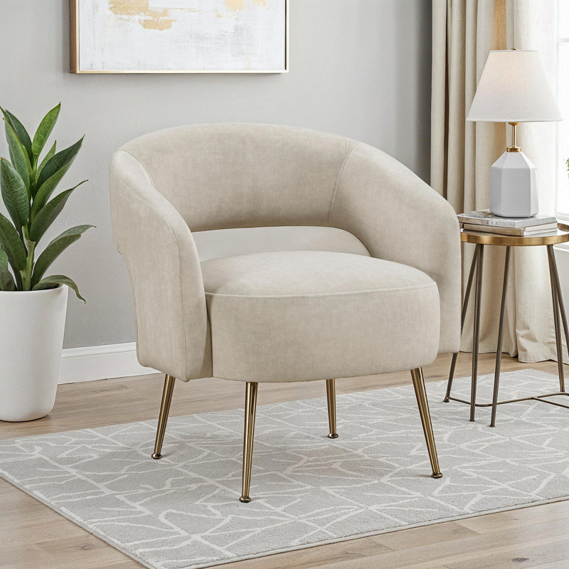 Fauteuil d'appoint 27,5 po Candide Modern Glam, Taupe