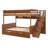 Full XL over Queen Bunk Bed with Storage Shelves, Staircase, Trundle & LED Light,Walnut-1262326870