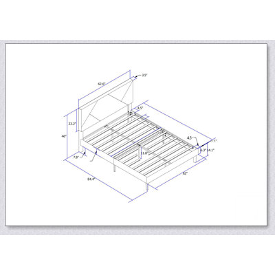 Structure de lit plateforme tapissier avec tête de lit, support en lattes de bois massif