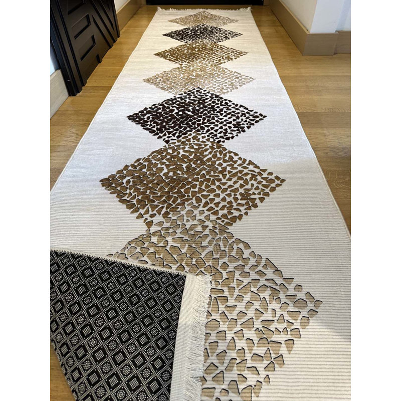 Tapis en coton avec envers antidérapant Lanney, Rectangle 2 pi 7 po x 8 pi 2 po
