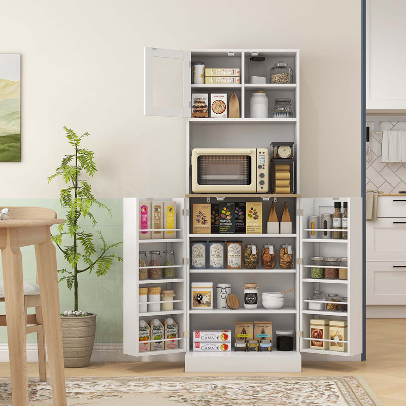 Pantry Cabinet with Adjustable Shelves, Doors