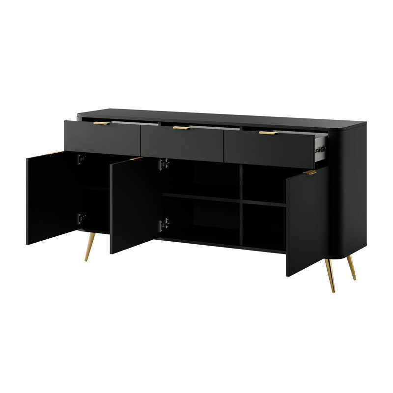 Oval 163.5cm Sideboard, Black