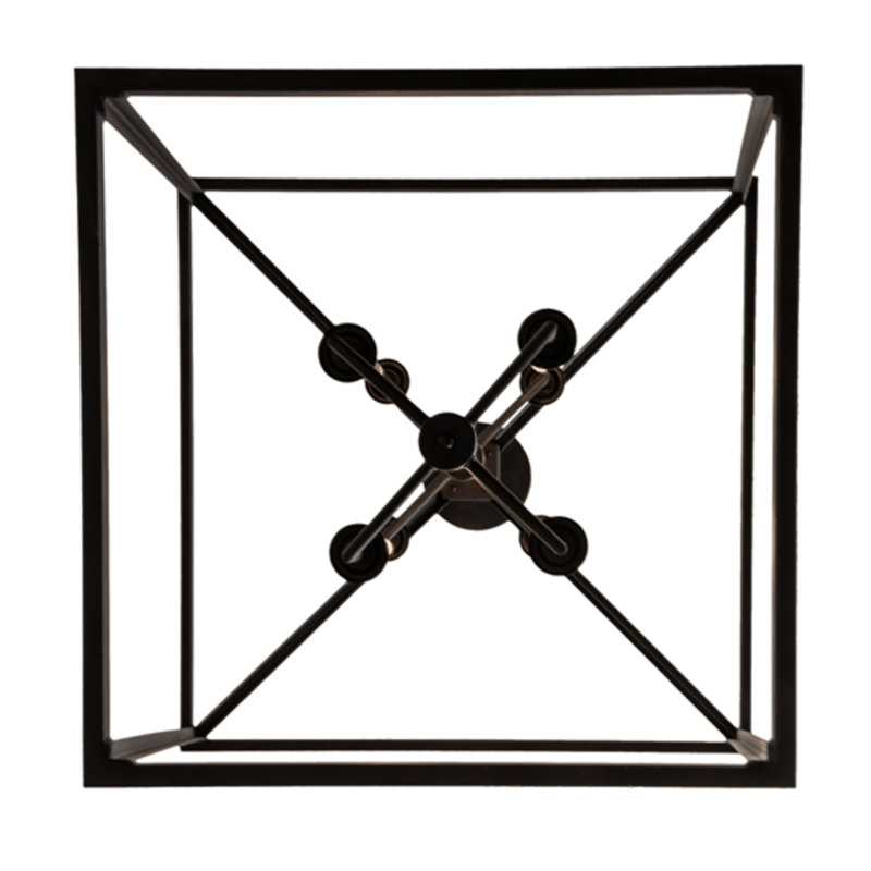 Kitzi 8 - Light Chandelier, 52" H x 51" W x 51" D, Black