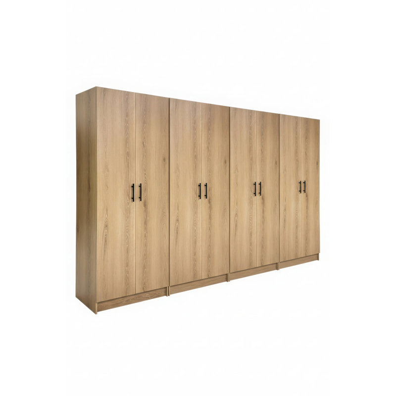Armoire de rangement polyvalente en chêne Modex (ensemble de 4 pièces), Naturel