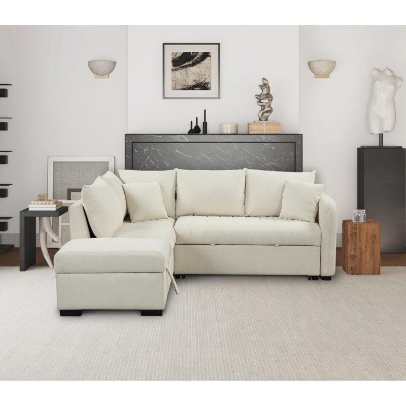 Canapé à accoudoirs arrondis 82,6 po Laquain, Beige