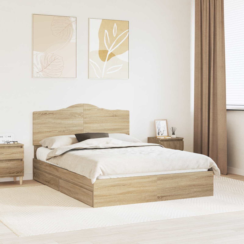 Bed, Sonoma Oak, European Kingsize (160 x 200 cm)