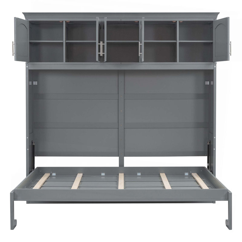Murphy Bed Wall Bed With Top Cabinets, Queen