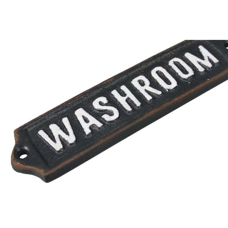 Cast Iron Washroom Door Sign