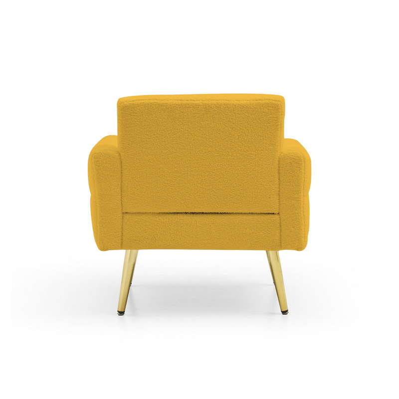 Méridienne capitonnée de 30 po de largeur, Jaune Teddy