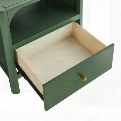 Table de chevet rétro à 1 tiroir avec une fabrication durable et un rangement spacieux, parfait pour n'importe quel décor de chambre à coucher.