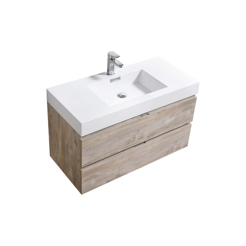Royka 39.5'' Single Bathroom Vanity with Acrylic Top, Natural