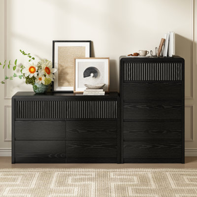 2 Pieces Bedroom Set, 5 Drawer Chest And 6 Drawer Dresser