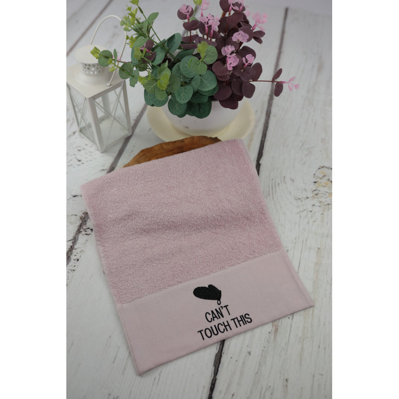 Serviette 100% coton Bentyn, Rose cendré / noir