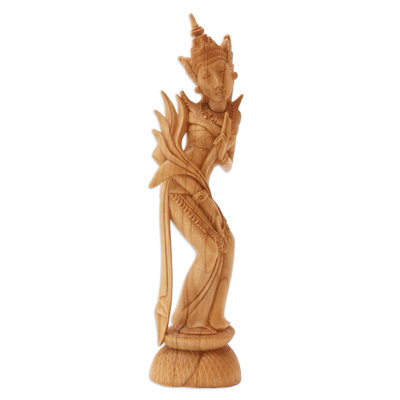  Handmade Dewi Sri Blessing Wood Sculpture