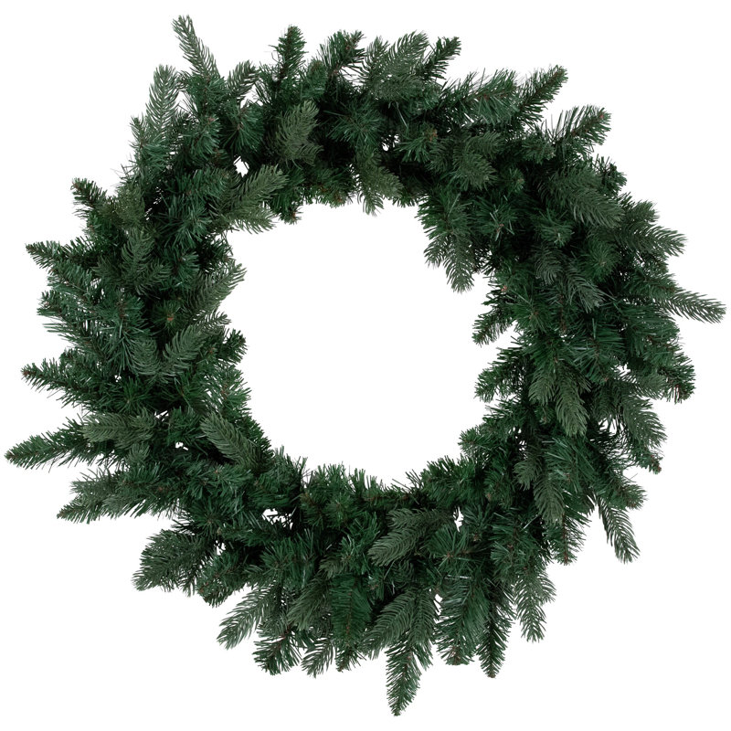 Lush Eden Pine 26" Artificial Christmas Wreath with Ribbon Accents