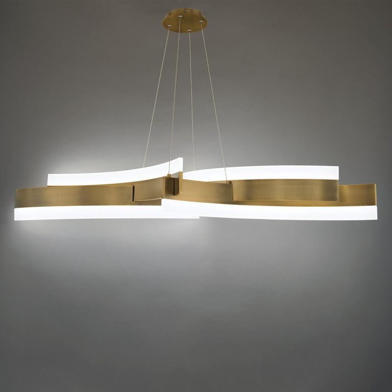 Luminaire suspendu unique à niveaux à 1 lumière Arcs, Laiton vieilli