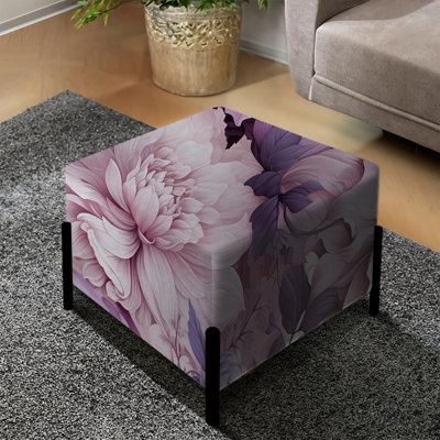 Motif victorien éthéré à motif floral - repose-pieds carré floral