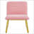 One White minimalist armless sofa chair with plush cushion and backrest paired-993164508