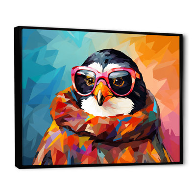 Pop art pingouin avec lunettes de soleil - art mural pingouin