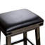 Tabouret de bar gris vieilli 30 po avec siège en cuir noir - siège confortable conçu pour durer