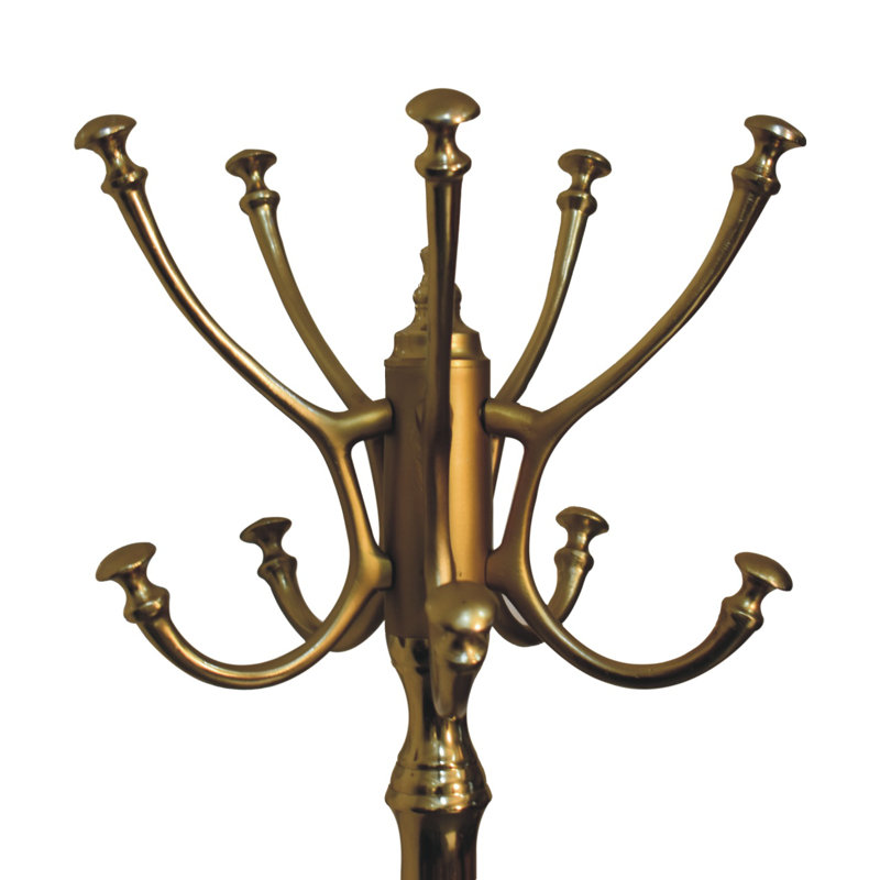 Brinkmann Metal Freestanding 8 - Hook Coat Rack, Brass