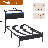 Twin Size Bed Frame with Charging Station and LED Lights, Black Upholstered Headboard with 2-Tier Storage Shelves, Metal Bed Frame with Headboard, No Box Spring Needed, Easy Assembly, Black-751524672
