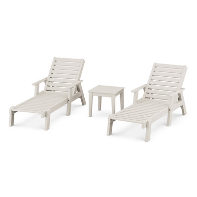 POLYWOOD Captain Outdoor Chaise Lounge with Table