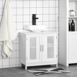23.5'' W x 23.5'' H x 11.75'' D Free-Standing Bathroom Cabinet,Pedestal Under Sink Bathroom Cupboard with  Adjustable Shelves