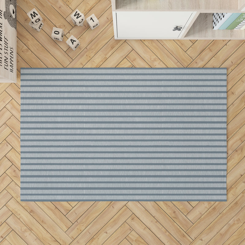 Tapis de jeu pour enfant Comb Row, Bleu, Rectangle 60 po x 84 po