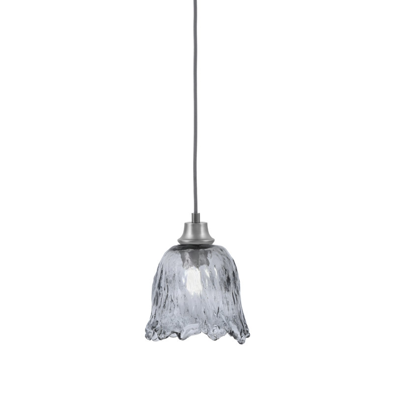 Luminaire suspendu Penshire au fini graphite avec verre de lave fumée de 7 po
