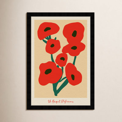 Modern Red Flower Bouquet Print