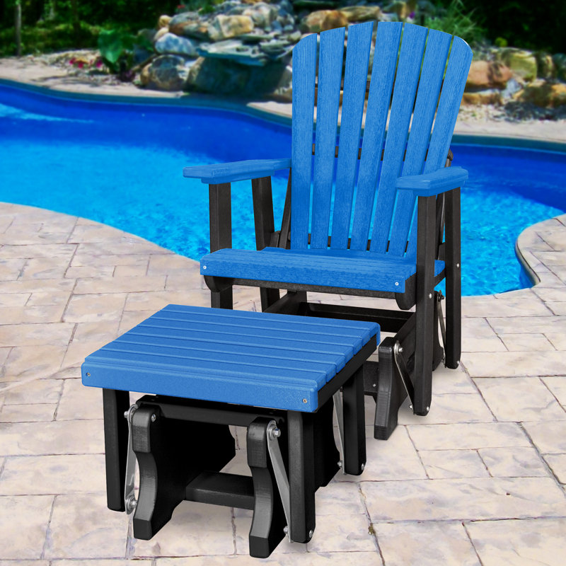 Chaise d'extérieur Campball, Bleu et noir