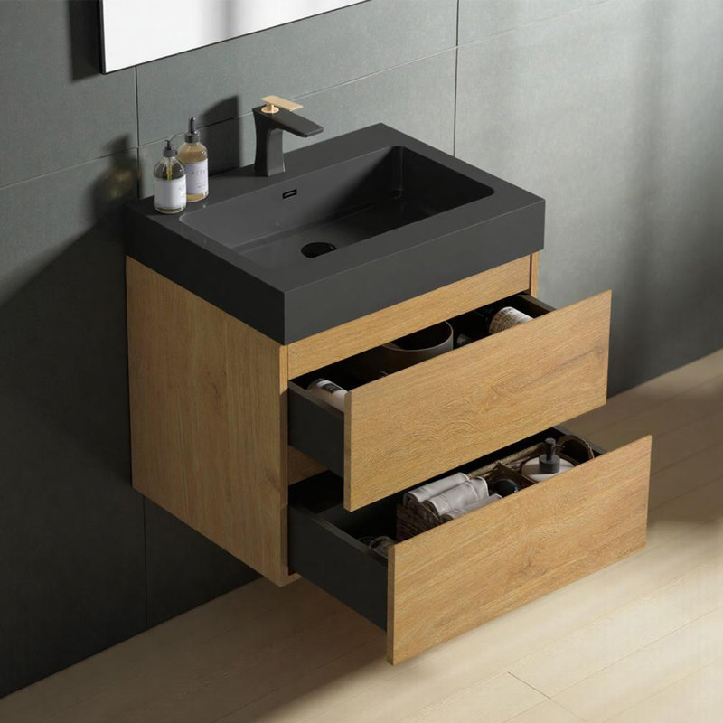 Meuble-lavabo 24 po avec lavabo intégré, Blanc, 24"