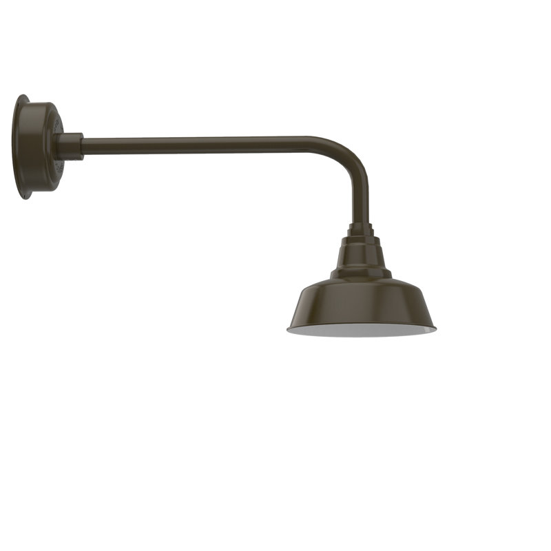 Luminaire de grange d’extérieur à del Vandervliet, Bronze acajou, 15.125" H x 28.25" W x 12.25" D