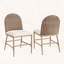 Ensemble de chaises de salle à manger Farmhouse avec dossier en rotin et structure en fer, ensemble de 2