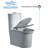One-Piece Water Saver 4 GPF Compact Elongated Commercial Grade Dual Flush Toilet 