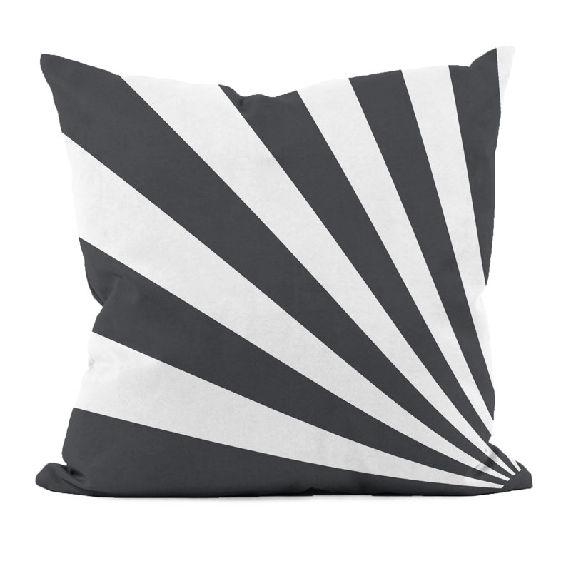 Housse et insert de coussin géométrique carré, Noir, 16 po x 16 po