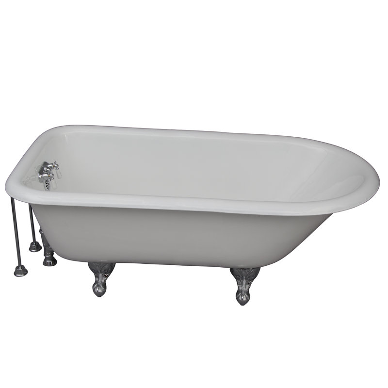 Bartlett 60.75 " L x 30.5 " W Freestanding and Mounting / Installation Required Soaking Cast Iron Bathtub with Faucet