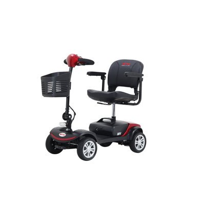 Four Wheels Compact Travel Mobility Scooter With 300W Motor For Adult-300Lbs, RED