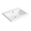 Lavabo de salle de bain 24 po, blanc brillant, accent moderne et élégant accentuant le style blanc
