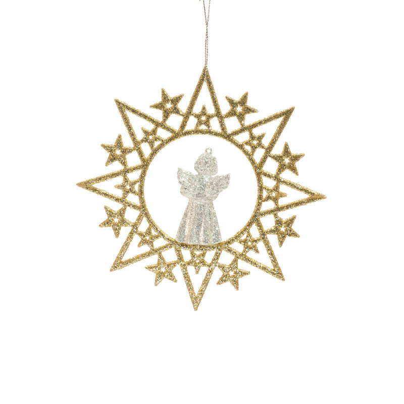 Ornement couronne dorée à paillettes