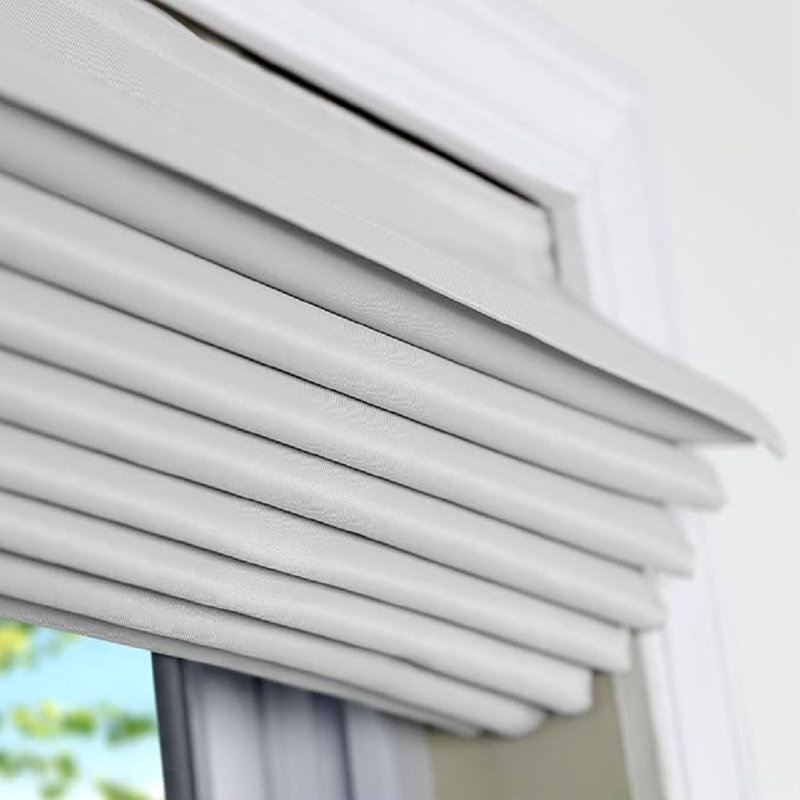 Semi Sheer Roman Shade, 31.5"W x 60"L, Gray