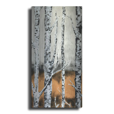 Millwood Pines «Summer Birch» par LovIsArt, art mural en métal, 24 po x 48 po